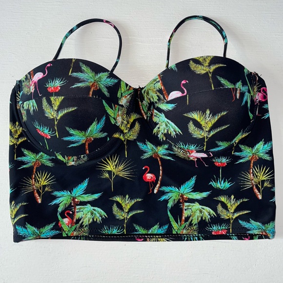 CUPSHE 2-Piece Swimsuit with flamingos M - Picture 2 of 5